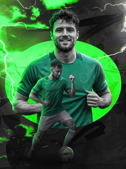 In green — finished poster design